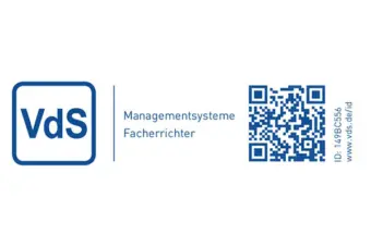 Das Logo des VdS-Zertifikats der effexx Sicherheitstechnik.