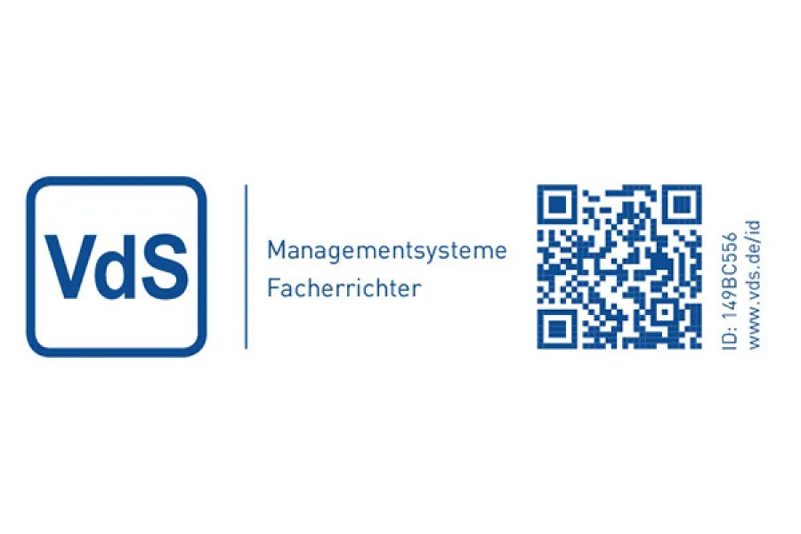 Das Logo des VdS-Zertifikats der effexx Sicherheitstechnik.