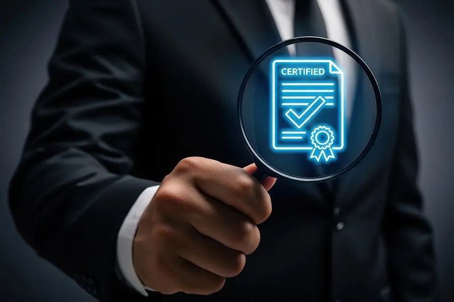 Person markiert Zertifikat als erledigt.