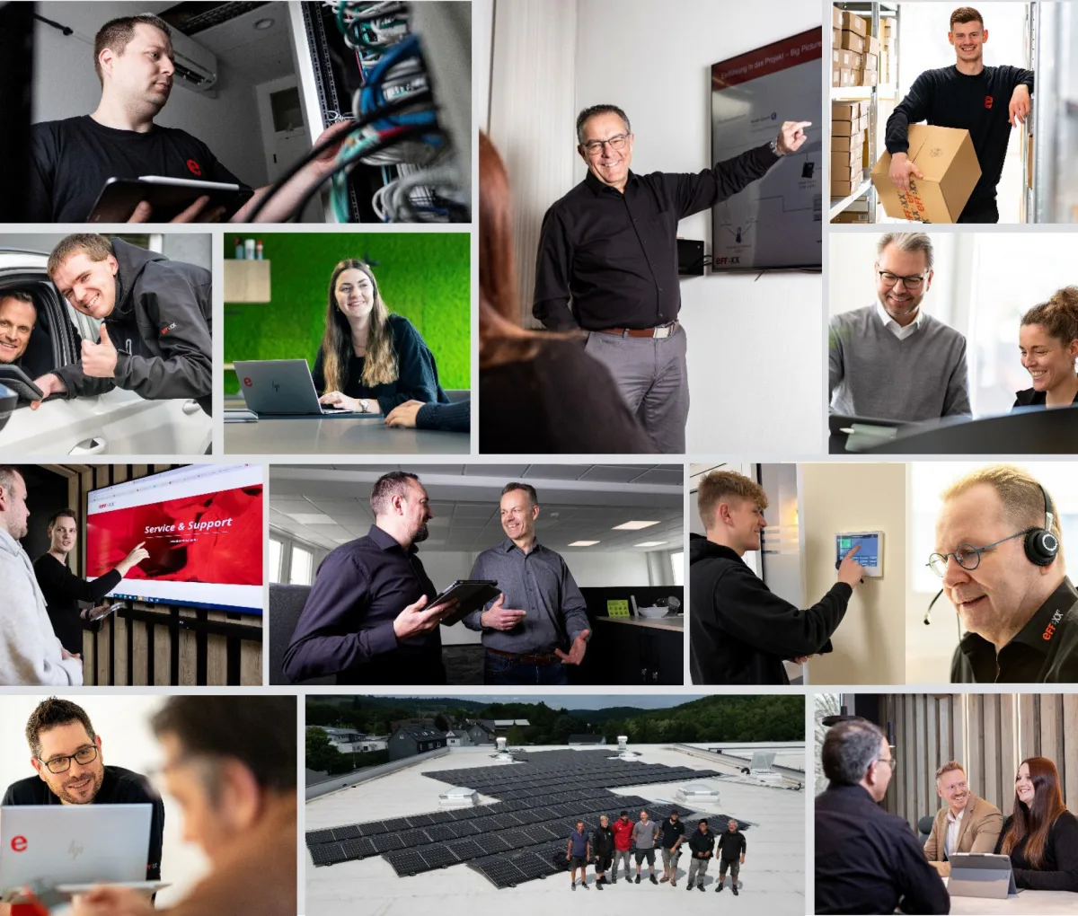 Einige Fotos von effexx-Mitarbeiterinnen und Mitarbeitern zeigen wie bei effexx gearbeitet wird.