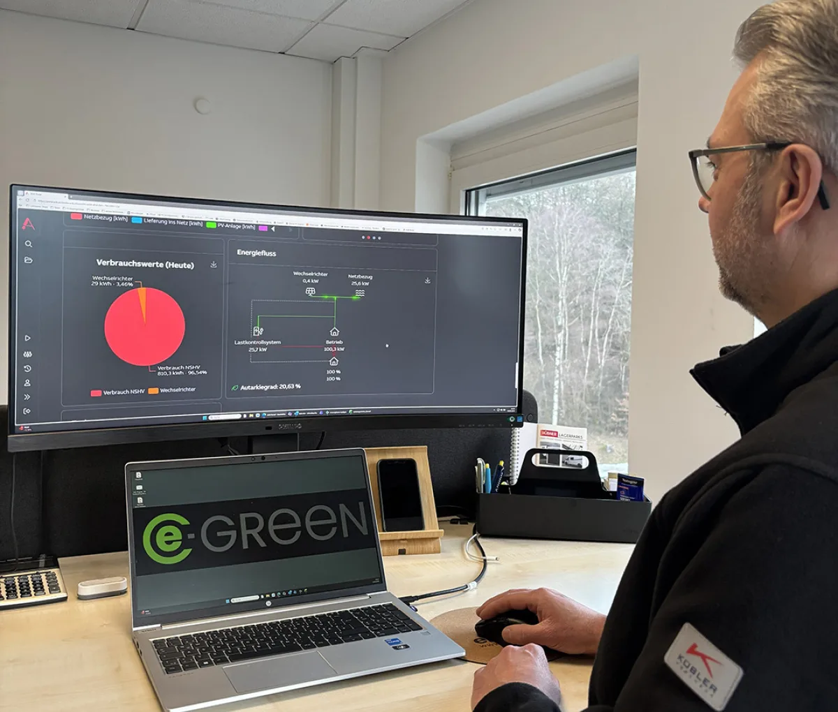 Energiemanagementsystem am Bildschirm