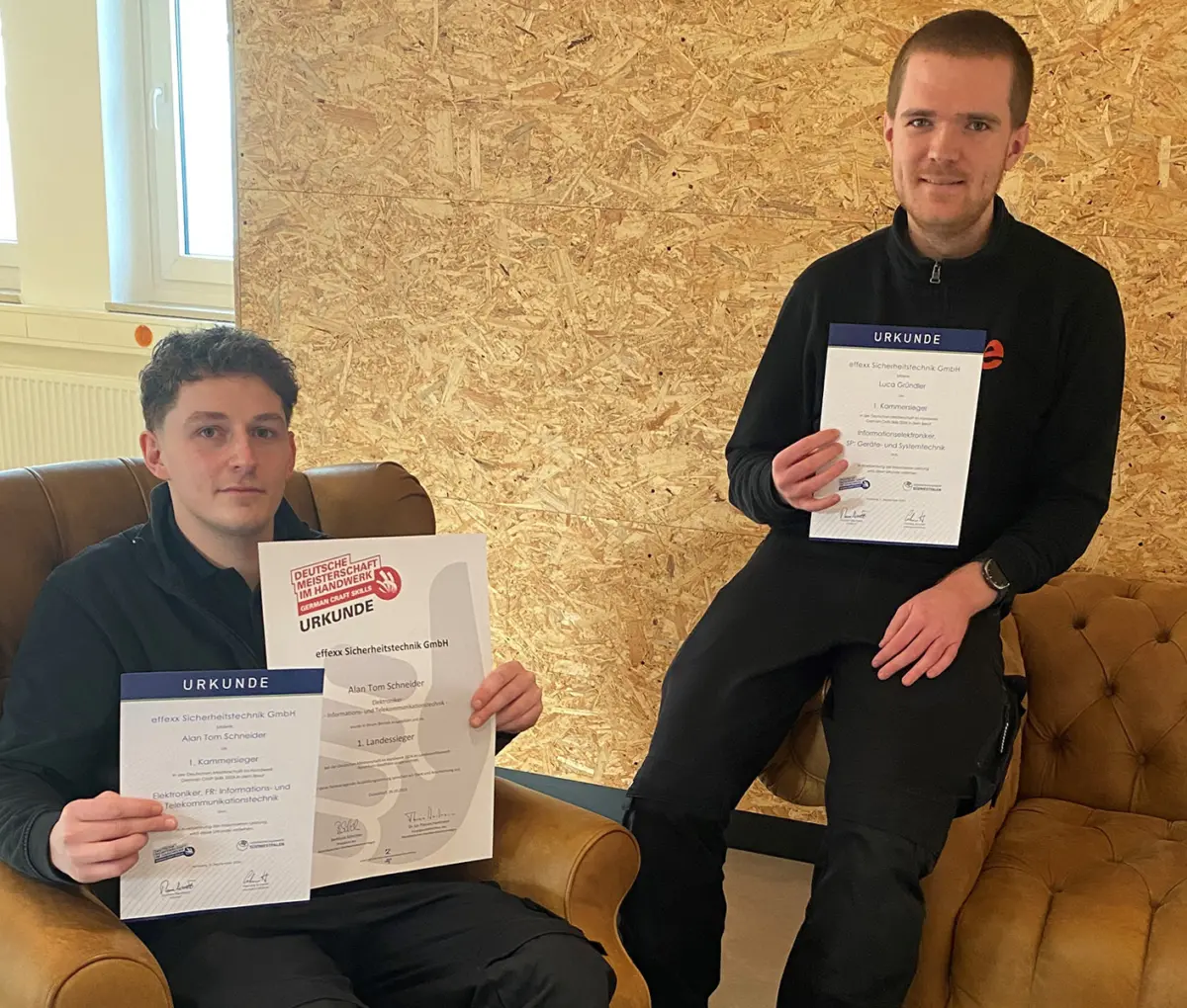Tom Schneider und Luca Gründler Landessieger und Kammersieger der Handwerkskammer.
